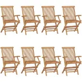 vidaXL Tuinstoelen 8 st massief teakhout