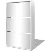vidaXL Schoenenkast drielaags met spiegel 63x17x102,5 cm wit