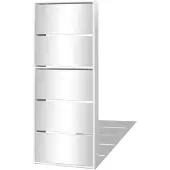 vidaXL Schoenenkast met 5 spiegels 63x17x169,5 cm wit