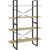 vidaXL Boekenkast 4 schappen 100x30x140 cm bewerkt hout sonoma eiken