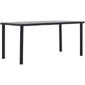 vidaXL Eettafel 160x80x75 cm MDF zwart en betongrijs