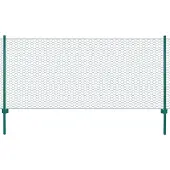 vidaXL Draadgaashek met palen 25x0,5 m staal groen