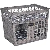 vidaXL Kattenbed/huis/krabpaal met kussen vierkant wilgen grijs