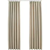 vidaXL Gordijnen verduisterend met haken 2 st 140x175 cm beige