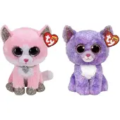 TY - Knuffel - Beanie Buddy - Fiona Pink Cat & Cassidy Cat