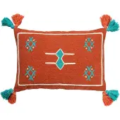 Dutch decor - ZINA - Sierkussen katoen 40x60 cm - Lobster Bisque - roze - Kussen met flosjes