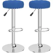 vidaXL Barkrukken 2 st stof blauw