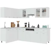 vidaXL 11-delige Keukenkastenset Lyon bewerkt hout wit