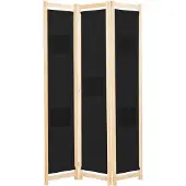 vidaXL Kamerscherm met 3 panelen 120x170x4 cm stof zwart