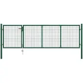 vidaXL Tuinpoort staal 350x100 cm groen