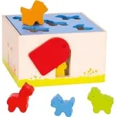 Goki Sorteerkist - Boerderijdieren - 16,5X16,5X9,5Cm - Hout - 1 Jaar
