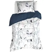De Witte Lietaer Dekbedovertrek Mont Blanc Majolica Blue Satijn-140 x 200 / 220 cm | 1-Persoons