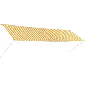 vidaXL Luifel uittrekbaar 400x150 cm geel en wit