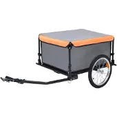 vidaXL Fietstrailer 65 kg grijs en oranje