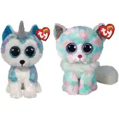 TY - Knuffel - Beanie Buddy - Helena Husky & Opal Cat