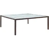 vidaXL Tuintafel 200x200x74 cm poly rattan bruin