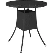 vidaXL Tuintafel 70x70x73 cm poly rattan zwart
