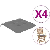vidaXL Stoelkussens 4 st 40x40x7 cm oxford stof grijs