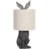 Clayre & Eef Tafel lamp, konijn, Ø 20x45 cm, bruin/beige, polyresin