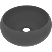 vidaXL Wastafel rond 40x15 cm keramiek mat donkergrijs