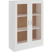 vidaXL Vitrinekast 82,5x30,5x115 cm bewerkt hout wit