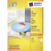 Avery-Zweckform AVERY CD/DVD etiketten L6043-100 Permanent klevend A4 Wit 100 Vellen à 2 Etiketten
