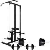 vidaXL Krachttoren met halterset 60,5 kg