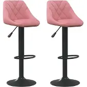 vidaXL Barkrukken 2 st fluweel roze