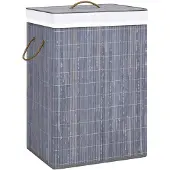 vidaXL Wasmand met 1 vak bamboe grijs
