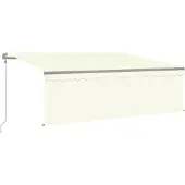 vidaXL Luifel automatisch met rolgordijn LED windsensor 4x3 m crème