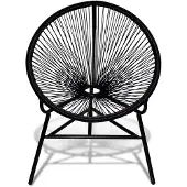 vidaXL Tuinmaanstoel poly rattan zwart