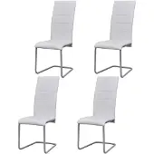 vidaXL Eetkamerstoelen zwevend met hoge leuning wit 4 st online kopen