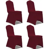 vidaXL Stoelhoes stretch 4 stuks bordeaux
