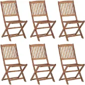 vidaXL Klapstoelen 6 stuks van massief acaciahout