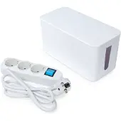 Perel Stekkerdoos met schakelaar en kabelbox, 3 stopcontacten met randaarde (type F), kabel 1.5 m, 3G1.5, wit