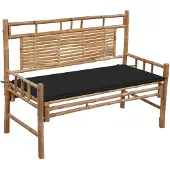 vidaXL Tuinbank met kussen 120 cm bamboe