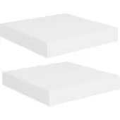 vidaXL Wandschappen zwevend 2 st 23x23,5x3,8 cm MDF wit
