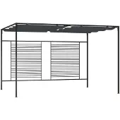 vidaXL Paviljoen met uitschuifbaar dak, 4x3x2,3 meter, antraciet, 180 g/m²
