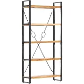 vidaXL Boekenkast met 5 schappen 90x30x180 cm massief acaciahout