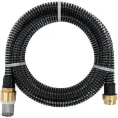 vidaXL Zuigslang met messing aansluitingen, zwart, 1,1 inch, 4 meter, PVC