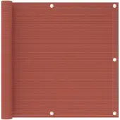 vidaXL Balkonscherm 90x600 cm HDPE terracottakleurig