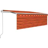 vidaXL Luifel automatisch uittrekbaar rolgordijn 4,5x3 m oranje bruin