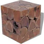 vidaXL Kruk 40x40x45 cm massief teakhout bruin