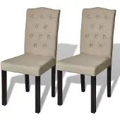vidaXL Eetkamerstoelen antieke stijl stof beige 2 st online kopen