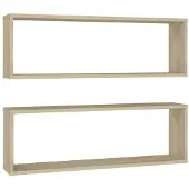 vidaXL Wandschappen kubus 2 st 80x15x26,5 cm bewerkt hout sonoma eiken