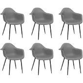 vidaXL Eetkamerstoelen 6 st PP grijs