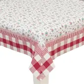 Clayre & Eef tafelkleed 100x100 cm - rood, brons - katoen, 100% katoen