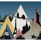 Komar Vliesbehang Digitale print vlies - Sightseeing - Afmeting 300 x 280 cm