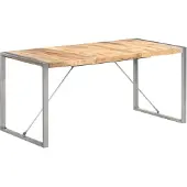 vidaXL Eettafel 160x80x75 cm massief ruw mangohout