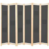 vidaXL Kamerscherm met 6 panelen 240x170x4 cm stof grijs